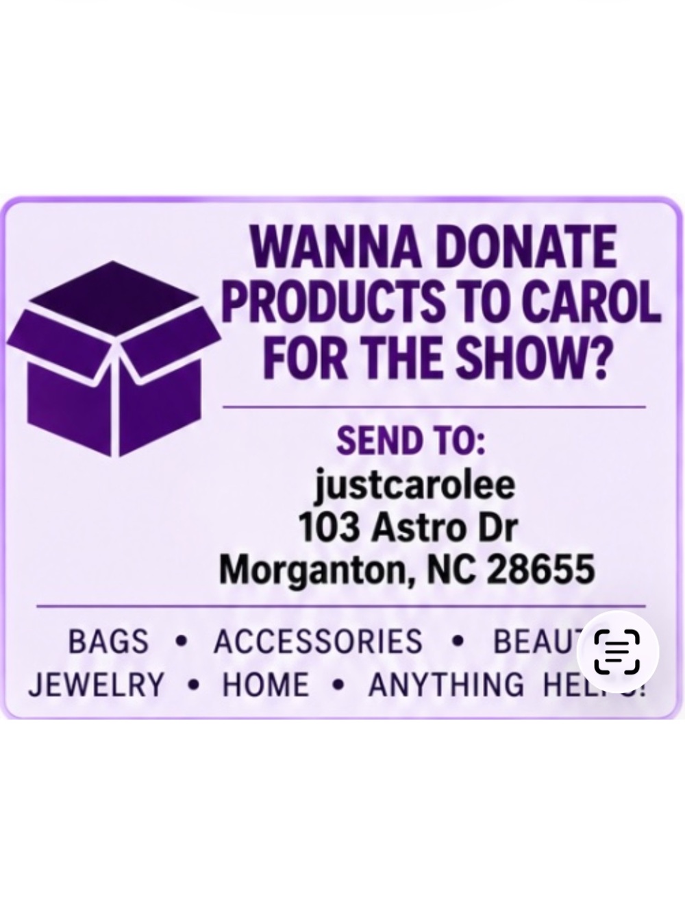 @JustCarolee Benefit Share Show - we are live flyer Thursday Oct 8th 730 am - Picture 5 of 5